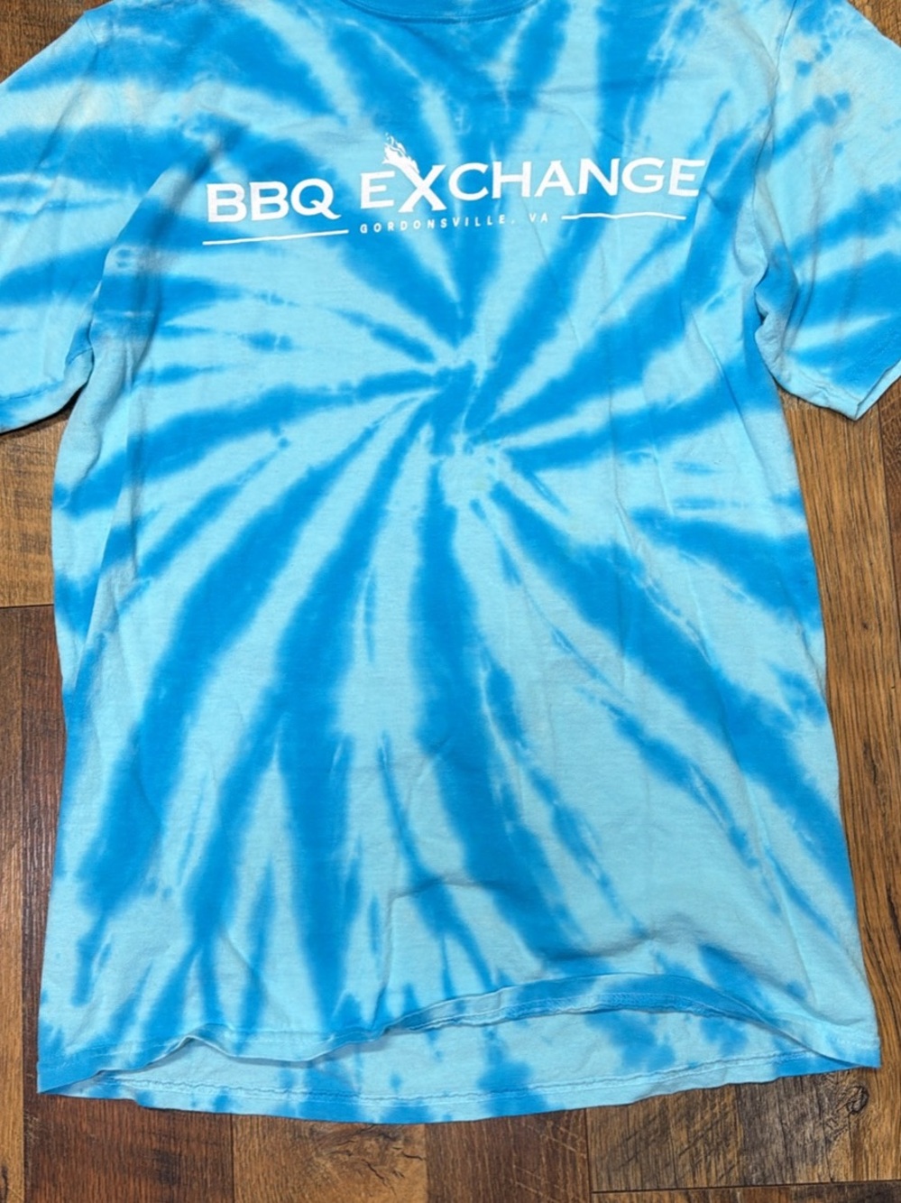 Company Blue Tie-Dye Tank Top with BBQ Exchange Logo